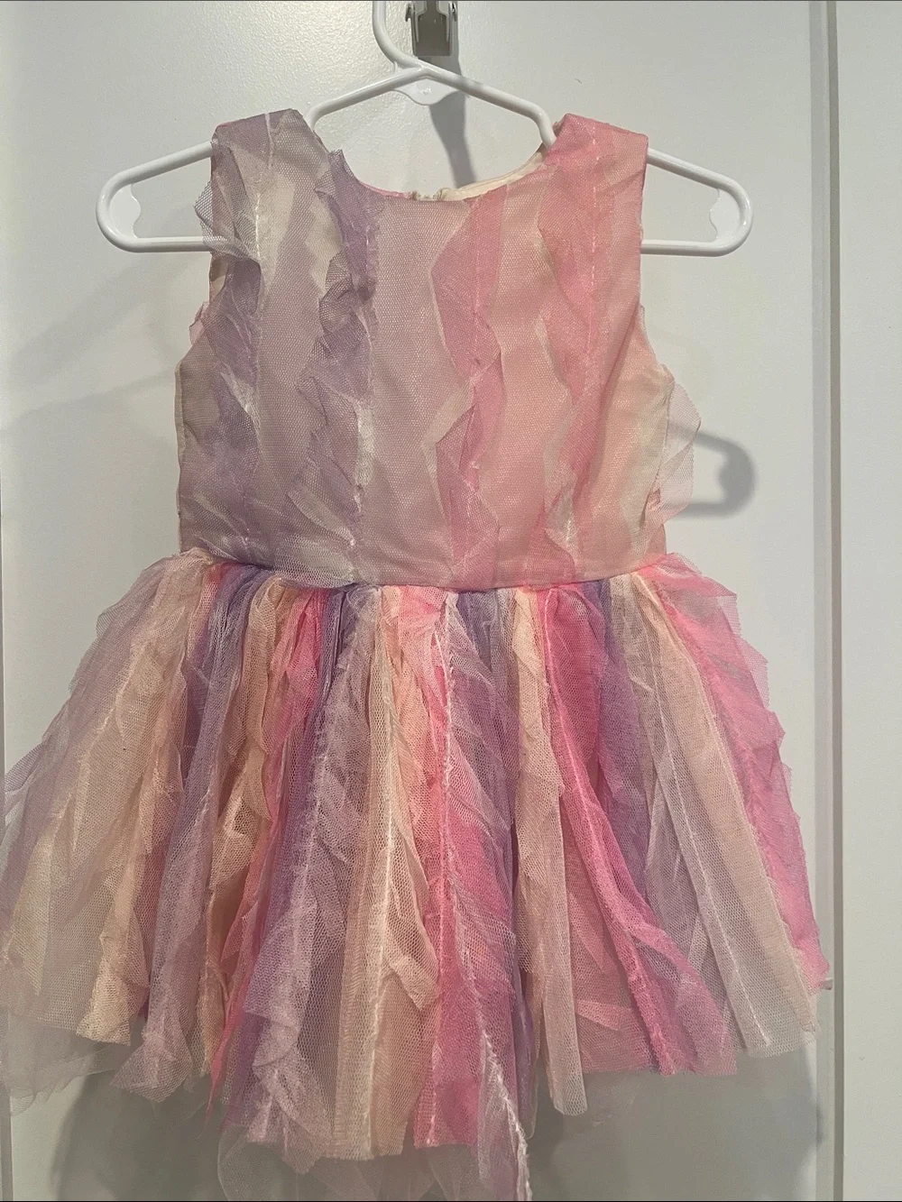 Toddler' Pastel Rainbow Tulle Dress Costume - Pink & Purple